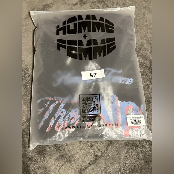 Homme + Femme Swiss Alps Black Graphic Hoodie New - Picture 2 of 3